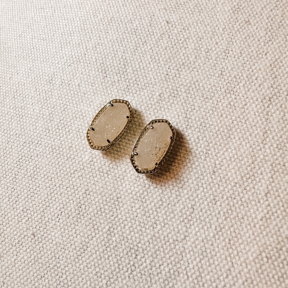 Kendra Scott Ellie Iridescent Gold Drusy Earrings